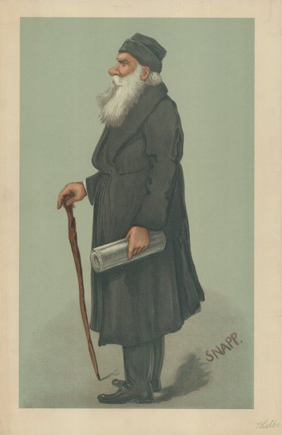 काउंट ल्योफ निकोलाइविच टॉलस्टोई, 24 अक्टूबर 1901, वैनिटी फेयर कार्टून द्वारा अंग्रेजी स्कूल