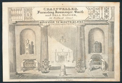 Crassweller, फर्निशिंग आयरनमॉन्गर, स्मिथ और बेल हैंगर, ट्रेड कार्ड द्वारा अंग्रेजी स्कूल