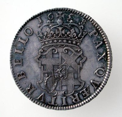 ओलिवर क्रॉवेल (1599-1658) का मुकुट, लंदन मिंट, 1658 (रिवर्स) (सिल्वर) (मोटे तौर पर 168061 देखें) द्वारा अंग्रेजी स्कूल