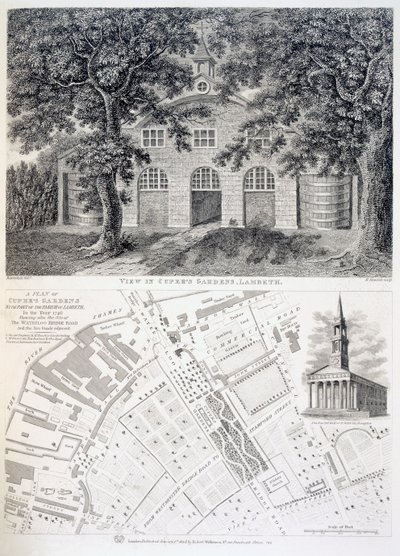 कामर्स गार्डन, लैम्बेथ, बर्थोलेमेव हावलेट द्वारा उत्कीर्ण, 1746 द्वारा अंग्रेजी स्कूल