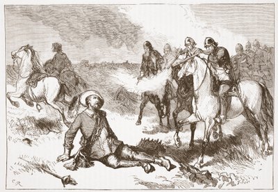 गुस्तावस एडोल्फस की मृत्यु, जेम्स एइटकेन वायली (1808-1890), पब द्वारा प्रोटेस्टेंटवाद के इतिहास से चित्रण। 1878 द्वारा अंग्रेजी स्कूल