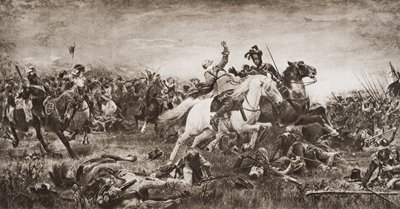 गुस्तावस एडोल्फस की मृत्यु, एचजी वेल्स द्वारा खंड 1920 इतिहास की रूपरेखा ’, १ ९ २० में प्रकाशित, चित्रण द्वारा अंग्रेजी स्कूल