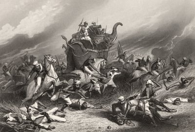 1858 में प्रकाशित &39;द हिस्ट्री ऑफ द इंडियन म्यूटिनी&39; से 1 अप्रैल 1858 को झाँसी से पहले पिस्वाद सेना की हार द्वारा अंग्रेजी स्कूल