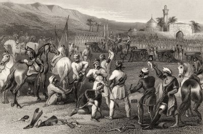 1857 में &39;द हिस्ट्री ऑफ द इंडियन म्यूटिनी&39; से 1857 में बेरहामपुर में 11 वीं अनियमित कैवलरी को नष्ट करना द्वारा अंग्रेजी स्कूल
