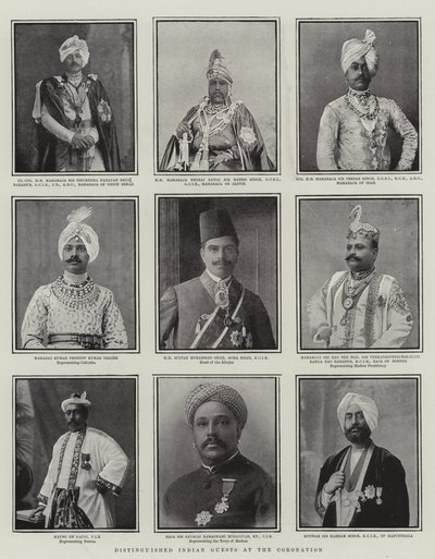 द कोरियनेशन में प्रतिष्ठित भारतीय मेहमान, द ग्राफिक से चित्रण, 28 जून 1902 द्वारा English School