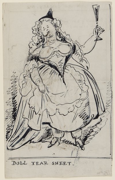 गुड़िया आंसू शीट, c.1825 (कागज पर कलम और स्याही) द्वारा अंग्रेजी स्कूल