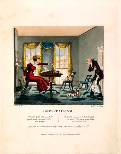 डोव-टेलिंग, जॉर्ज हंट द्वारा उत्कीर्ण, थॉमस मैक्लेन द्वारा प्रकाशित, 1827 द्वारा अंग्रेजी स्कूल