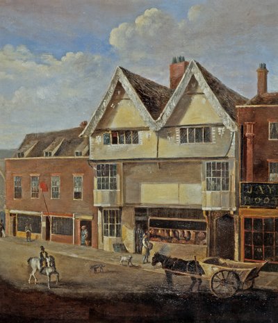 ईस्टगेट स्ट्रीट ग्लूसेस्टर, c.1830 द्वारा अंग्रेजी स्कूल