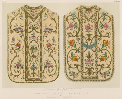 लुइगी और एर्सिलिया मार्टिनी, मिलान द्वारा कशीदाकारी Chasubles द्वारा अंग्रेजी स्कूल
