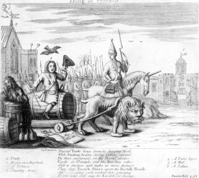 ट्राइंफ, 1733 में एक्साइज द्वारा अंग्रेजी स्कूल