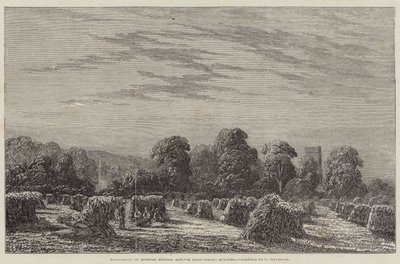 आधुनिक ब्रिटिश कला की प्रदर्शनी, एक मकई-क्षेत्र, शाम (उत्कीर्णन) द्वारा अंग्रेजी स्कूल