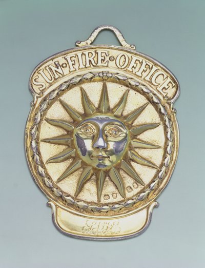अग्नि बीमा बिल्ला, c.1810 (धातु) द्वारा अंग्रेजी स्कूल