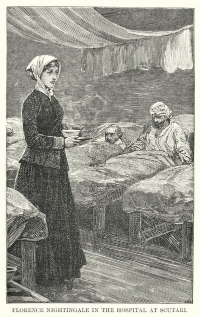 स्कूटी के अस्पताल में फ्लोरेंस नाइटिंगेल (उत्कीर्णन) द्वारा अंग्रेजी स्कूल