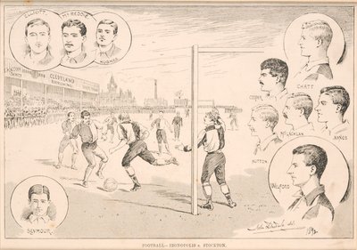 फुटबॉल - आयरनोपोलिस बनाम स्टॉकटन, 1892 द्वारा अंग्रेजी स्कूल