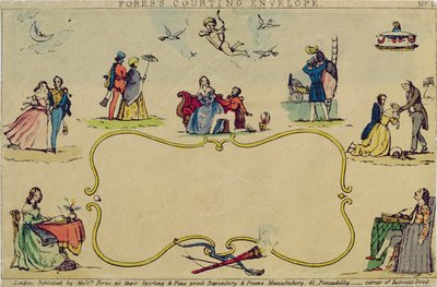 फॉरेस कोर्टिंग लिफाफा, पब। मेसर्स फोर्सेस द्वारा, c.1840 द्वारा अंग्रेजी स्कूल