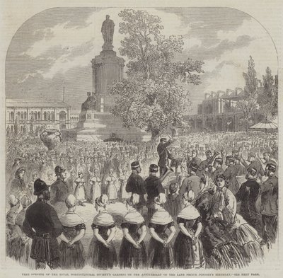 दिवंगत प्रिंस कंसोर्ट के जन्मदिन (उत्कीर्णन) की वर्षगांठ पर रॉयल हॉर्टिकल्चरल सोसायटी के उद्यानों का नि:शुल्क उद्घाटन द्वारा अंग्रेजी स्कूल