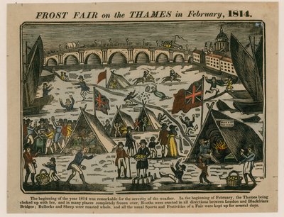 टेम्स पर फ्रॉस्ट मेला, 1814 द्वारा अंग्रेजी स्कूल