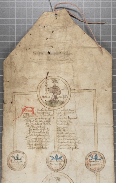 इंग्लैंड के राजाओं की वंशावली सूची, c.1440-79 (चर्मपत्र पर कलम और स्याही) द्वारा अंग्रेजी स्कूल
