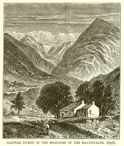 ग्लेनको (मैकडॉनल्ड्स के नरसंहार का दृश्य, 1692) द्वारा अंग्रेजी स्कूल