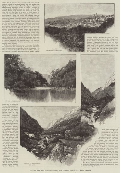 ग्रास एंड इट्स नेबरहुड, क्वीन्स रेजिडेंस, कान के पास (उत्कीर्णन) द्वारा अंग्रेजी स्कूल