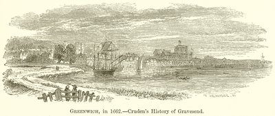 ग्रीनविच, 1662 में ।-- क्रूडेंस हिस्ट्री ऑफ़ ग्रेवसेंड द्वारा अंग्रेजी स्कूल