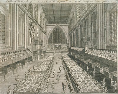 गिल्डहॉल, जेंटलमैन पत्रिका, 1761 द्वारा अंग्रेजी स्कूल