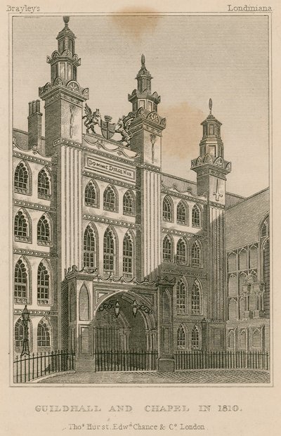 1810 में गिल्डहॉल और चैपल, लंदन द्वारा अंग्रेजी स्कूल