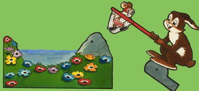 हेरोल्ड हरे और डिकी डोरमाउस कट-आउट मॉडल द्वारा अंग्रेजी स्कूल