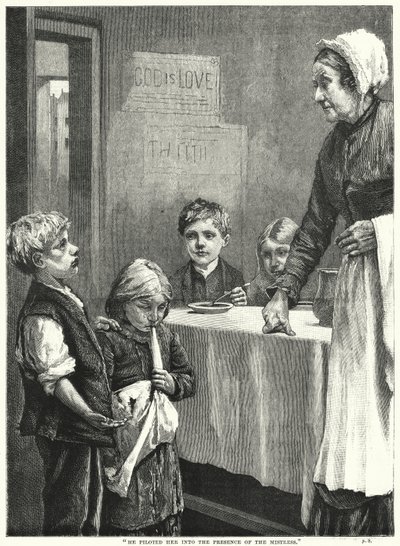 "उसने उसे मालकिन की उपस्थिति में पायलट किया" (उत्कीर्णन) द्वारा अंग्रेजी स्कूल