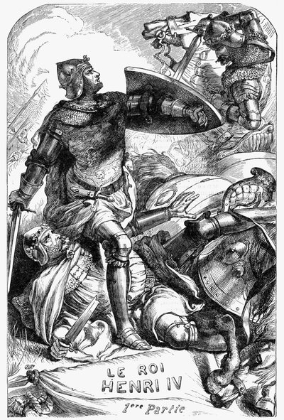 हेनरी IV (हेनरी IV) - "विलियम शेक्सपियर द्वारा पूर्ण कार्य" में चित्रण 1866 - इस संस्करण के चित्र और सामान्य रूप लंदन में प्रकाशित कैसल के सचित्र शेक्सपियर से उधार लिए गए हैं। द्वारा अंग्रेजी स्कूल