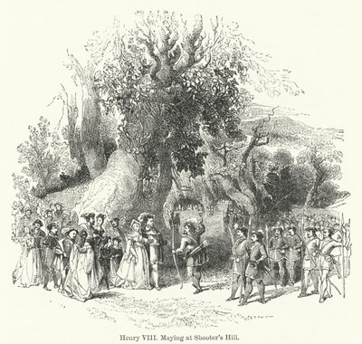 हेनरी VIII, मेइंग एट शूटर्स हिल (उत्कीर्णन) द्वारा अंग्रेजी स्कूल