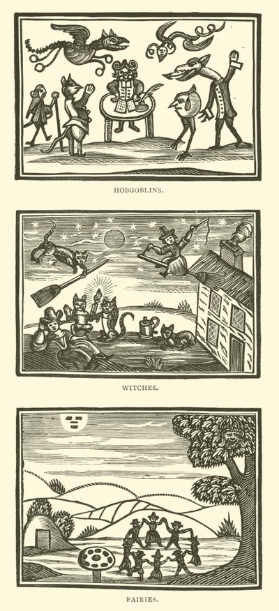 Hobgoblins, चुड़ैलों, परियों (लकड़ी काटने वाला) द्वारा अंग्रेजी स्कूल