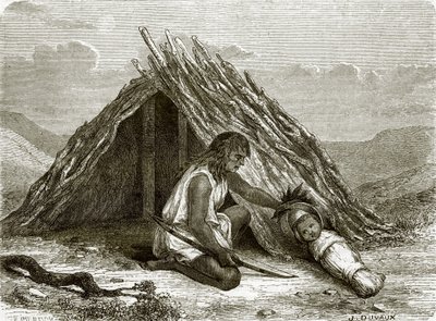 Chimehwhueb भारतीयों की झोपड़ी द्वारा अंग्रेजी स्कूल