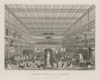 महान प्रदर्शनी का इंटीरियर, 1851, अमेरिकी विभाग (ईस्ट एंड) द्वारा अंग्रेजी स्कूल