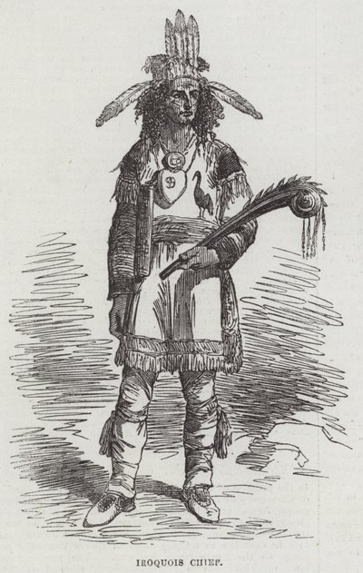 Iroquois प्रमुख (उत्कीर्णन) द्वारा अंग्रेजी स्कूल