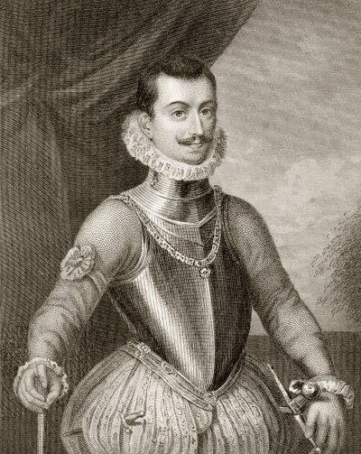1855 में प्रकाशित of हिस्ट्री ऑफ़ द रिपी ऑफ़ द फिलिप II ’से ऑस्ट्रिया के जॉन द्वारा अंग्रेजी स्कूल