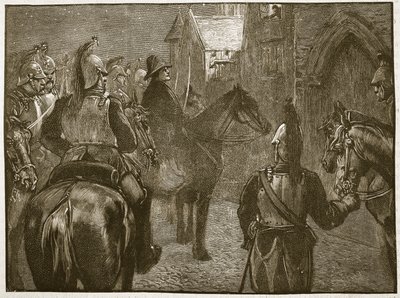 1804 में ड्यूक डेएनघेन का अपहरण, कैसल्स इलस्ट्रेटेड हिस्ट्री ऑफ इंग्लैंड से चित्रण (सीपिया फोटो) द्वारा अंग्रेजी स्कूल