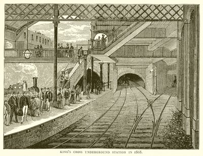 1868 में किंग्स क्रॉस अंडरग्राउंड स्टेशन द्वारा अंग्रेजी स्कूल