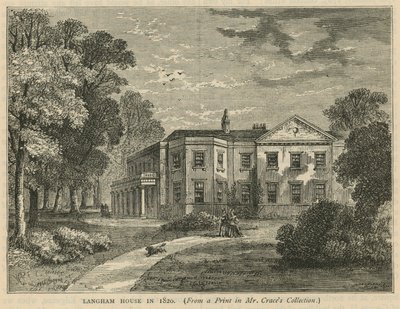 1820 में लैंगहम हाउस द्वारा अंग्रेजी स्कूल
