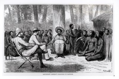 लेफ्टिनेंट वर्ने लवेट कैमरून (1844-94) कटेंडे द्वारा रिसेप्शन, होरेस हैराल द्वारा उत्कीर्ण द्वारा अंग्रेजी स्कूल