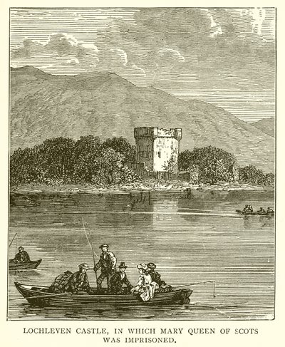 लोक्लेवेन कैसल, जिसमें मैरी क्वीन ऑफ़ स्कॉट्स को कैद किया गया था द्वारा अंग्रेजी स्कूल