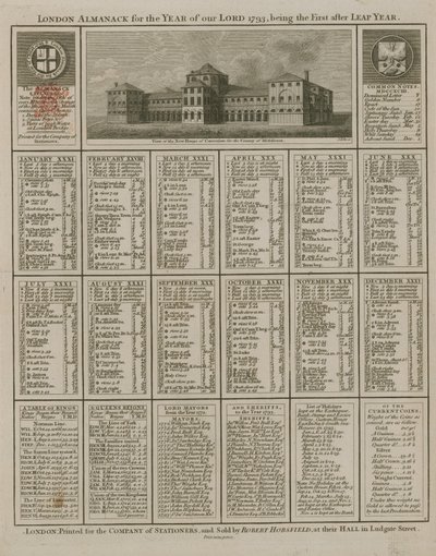 हमारे भगवान 1793 के वर्ष के लिए लंदन पंचांग द्वारा अंग्रेजी स्कूल