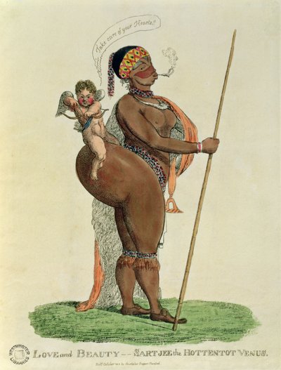लव एंड ब्यूटी - सार्टजी द होटेंटोट वीनस, 1810 द्वारा अंग्रेजी स्कूल