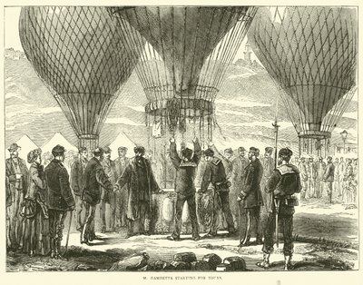एम गैम्बेटा पर्यटन के लिए शुरू, नवंबर 1870 द्वारा अंग्रेजी स्कूल