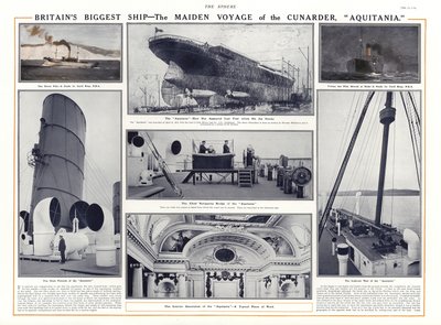 कूनार्ड लाइनर Aquitania, 1914 की मेडन यात्रा द्वारा अंग्रेजी स्कूल