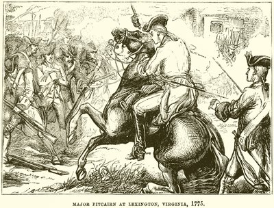 1775 में वर्जीनिया के लेक्सिंगटन में मेजर पिटकेयर्न द्वारा अंग्रेजी स्कूल