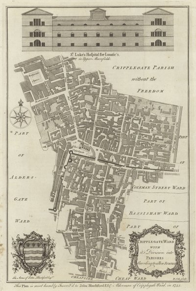 Cripplegate वार्ड का नक्शा, लंदन द्वारा अंग्रेजी स्कूल