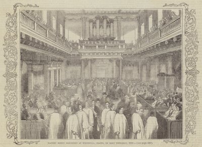 व्हाइटहॉल चैपल में मौनी मनी जुलूस, पवित्र गुरुवार, 1844 को द्वारा अंग्रेजी स्कूल