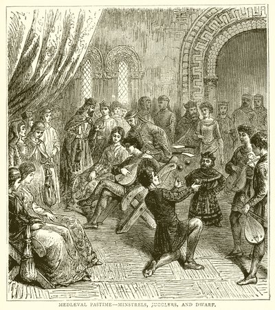 Mediaeval Pastime - Minstrels, Jugglers, और बौना द्वारा अंग्रेजी स्कूल