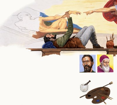माइकल एंजेलो सिस्टिन चैपल छत पेंटिंग द्वारा अंग्रेजी स्कूल
